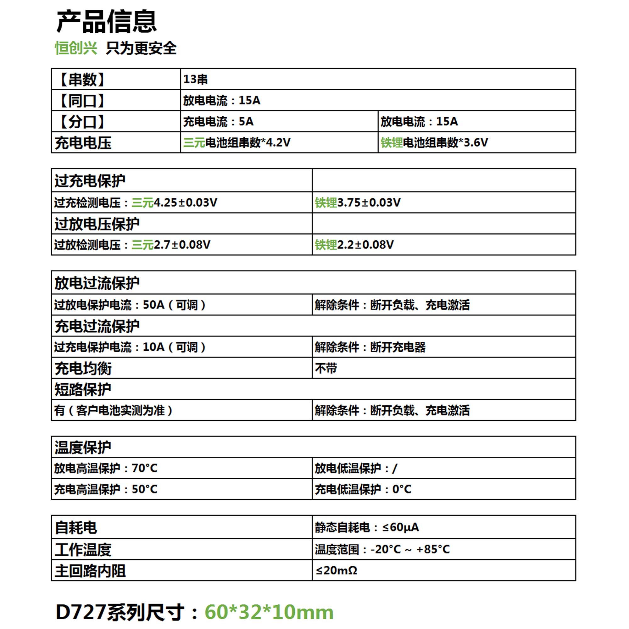 13串15A D727儲能鋰電池保護(hù)板